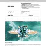 1.98ct Oval Precision Cut Teal Montana Sapphire and Princess Cut Diamond Rapids Low Profile Ring in 14k Yellow Gold