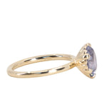 2.40ct Lavender Purple Oval Untreated Montana Sapphire Scallop Cup Solitaire in 14k Yellow Gold