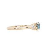 1.01ct Light Teal Montana Sapphire and Diamond Starry Night Low Profile Solitaire in 14k Yellow Gold
