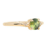 0.84ct Round Australian Parti Sapphire and Princess Cut Diamond Rapids Low Profile Ring in 14k Yellow Gold