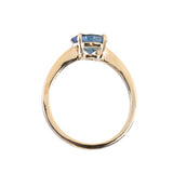 1.42ct Oval Blue Montana Sapphire Low Profile 4 Prong East-West Solitaire in 14k Yellow Gold