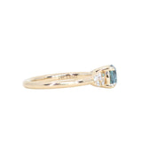 1.01ct Light Teal Montana Sapphire and Diamond Starry Night Low Profile Solitaire in 14k Yellow Gold