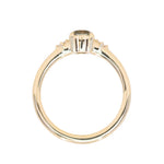 0.71ct Bicolor Round Montana Sapphire and Princess Cut Diamond Rapids Low Profile Ring in 18k Yellow Gold