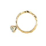 1.64ct Round "Hearts & Arrows" Cut Untreated Montana Sapphire 4 Prong Solitaire Evergreen Ring in 18k Yellow Gold