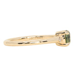 0.84ct Round Australian Parti Sapphire and Princess Cut Diamond Rapids Low Profile Ring in 14k Yellow Gold