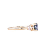 1.16ct Round Blue and Midnight Purple Montana Sapphire and Diamond Starry Night Low Profile Solitaire in 14k Yellow Gold