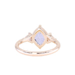 1.93ct Untreated Fantasy Cut Montana Sapphire and Diamond  Antique Milgrain Three Stone Low Profile Ring in 14k Yellow Gold