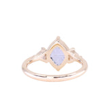 1.93ct Untreated Fantasy Cut Montana Sapphire and Diamond  Antique Milgrain Three Stone Low Profile Ring in 14k Yellow Gold