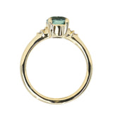 2.01ct Oval Precision Cut Denim Blue Untreated Montana Sapphire and Princess Cut Diamond Rapids Low Profile Ring in 18k Yellow Gold