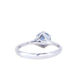 1.13ct Round Precision Cut Denim-Sky Blue Montana Sapphire Low Profile Six Prong Split Shank Solitaire in 14k White Gold