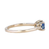 1.36ct Parti Blue Emerald Cut Montana Sapphire Low Profile East West Solitaire in 14k Yellow Gold