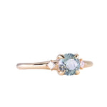 0.80ct Untreated Montana Sapphire and Princess Cut Diamond Rapids Low Profile Ring in 14k Yellow Gold