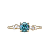 0.95ct Round Color-Shifting Montana Sapphire and Diamond Starry Night Low Profile Solitaire in 14k Yellow Gold