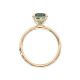 1.97ct Round Precision Cut Montana Sapphire 4 Prong Solitaire Evergreen Ring in 14k Yellow Gold