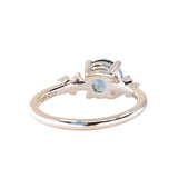 1.47ct Round Untreated Montana Sapphire and Diamond Starry Night Low Profile Solitaire in 14k Yellow Gold