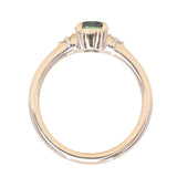 0.80ct Round Montana Sapphire and Princess Cut Diamond Rapids Low Profile Ring in 14k Yellow Gold