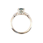 1.47ct Round Untreated Montana Sapphire and Diamond Starry Night Low Profile Solitaire in 14k Yellow Gold