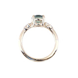 1.47ct Round Untreated Montana Sapphire and Diamond Starry Night Low Profile Solitaire in 14k Yellow Gold