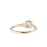 0.80ct Untreated Montana Sapphire and Princess Cut Diamond Rapids Low Profile Ring in 14k Yellow Gold