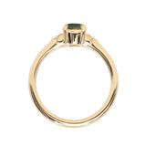0.84ct Round Australian Parti Sapphire and Princess Cut Diamond Rapids Low Profile Ring in 14k Yellow Gold