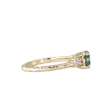 0.95ct Round Color-Shifting Montana Sapphire and Diamond Starry Night Low Profile Solitaire in 14k Yellow Gold
