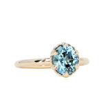 1.94ct Oval Precision Cut Untreated Blue Montana Sapphire Scallop Cup Solitaire in 14k Yellow Gold