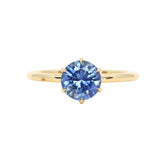 1.37ct Round Precision Cut Ceylon Blue Montana Sapphire Lotus Solitaire in 18k Yellow Gold