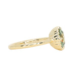 2.57ct Precision Cushion Cut Green Montana Sapphire Scallop Cup Solitaire in 18k Yellow Gold