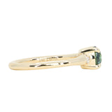 1.07ct Round Deep Teal Blue Montana Sapphire and Princess Cut Diamond Rapids Low Profile Ring in 14k Yellow Gold