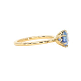 1.37ct Round Precision Cut Ceylon Blue Montana Sapphire Lotus Solitaire in 18k Yellow Gold