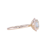 2.18ct"Old Mine Cushion" cut Silky Light Green Montana Sapphire Antique-Style Diamond Halo Ring in 14k Yellow Gold