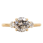 Round Diamond Three Stone Ring - Setting