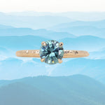 1.13ct Round Precision Blue Montana Sapphire Evergreen Carved 4 Prong Solitaire in 14k Yellow Gold