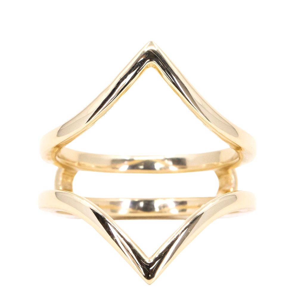 Hills and Valleys- Pointed Ring Jacket in Solid Recycled 14k Gold