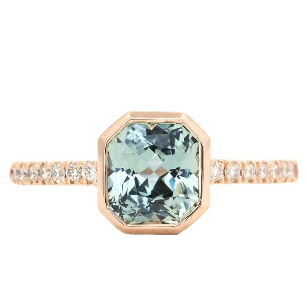 Low Profile Bezel with French Set Diamond Band- Setting