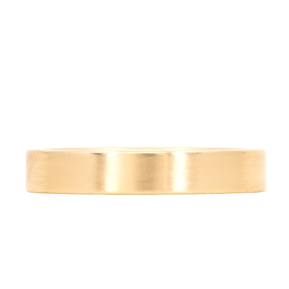 Flat Plain Men's Band 4mm - Wedding Band Recycled Gold