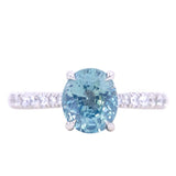 Hidden Halo Solitaire with Pavé Set Diamonds - Setting