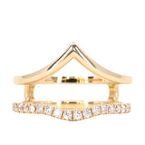 Glacial Flow- Gold and French Set Diamond Ring Jacket in Solid Recycled 14k Gold