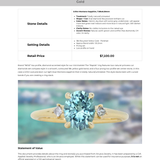 2.01ct Oval Precision Cut Denim Blue Untreated Montana Sapphire and Princess Cut Diamond Rapids Low Profile Ring in 18k Yellow Gold