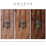 2.01ct Oval Precision Cut Denim Blue Untreated Montana Sapphire and Princess Cut Diamond Rapids Low Profile Ring in 18k Yellow Gold