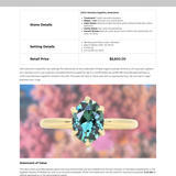 2.07ct Precision Cut Untreated Teal Oval Montana Sapphire Diamond-studded Sea Star Solitaire in 18k Yellow Gold