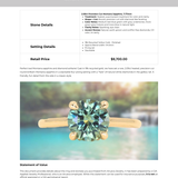 2.09ct Precision Cut Teal Montana Sapphire Four Prong Hidden Halo Solitaire in 18k Yellow Gold