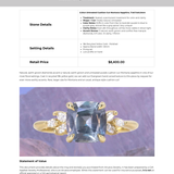 2.24ct Untreated Montana Sapphire Cushion Cut Marquise Diamond Cluster Ring in 18k Yellow Gold