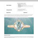 2.32ct Oval Unheated Silky Teal Montana Sapphire Scallop Cup Solitaire in 14k Yellow Gold