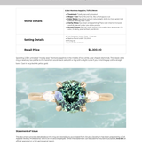 2.35ct Round Unheated Montana Sapphire and Natural Pear Diamond Three Stone Low Profile Ring in 14k Yellow Gold