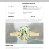 2.57ct Precision Cushion Cut Green Montana Sapphire Scallop Cup Solitaire in 18k Yellow Gold