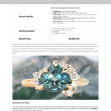 2.57ct Untreated Blue Wide Trillion Montana Sapphire and Diamond Asymmetrical Cluster Ring in 14k Yellow Gold