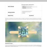 2.67ct Untreated Radiant Cut Montana Sapphire Four Prong Cathedral Solitaire in 18k Yellow Gold