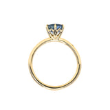 1.37ct Round Precision Cut Ceylon Blue Montana Sapphire Lotus Solitaire in 18k Yellow Gold