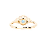 1.57ct Old Mine Cut Montana Sapphire and Diamond Antique Style Compass Set Low Profile Ring in 14k Yellow Gold